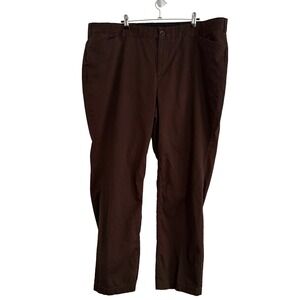 Eddie Bauer Legendwash Brown Cotton Chino Pants Womens 24W Straight Leg